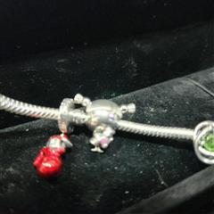 Pandora Synthetic Cubic Zirconia Silver-Stone Bracelet 925 Silver 49.74g